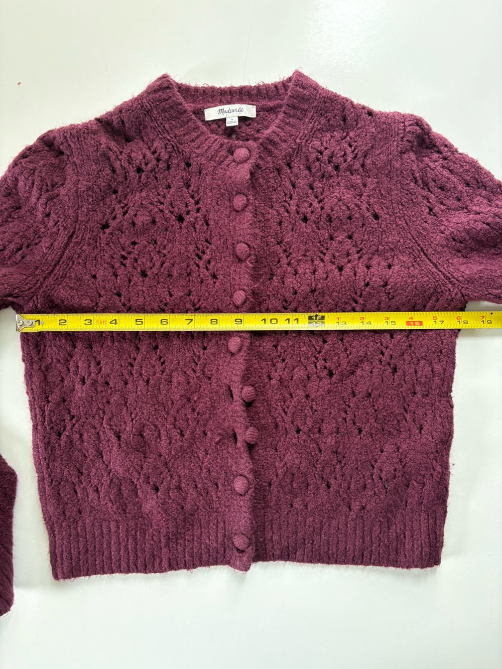 Madewell 2025 Pointelle-Stitch Cardigan in Cotton Blend - Picture 4 of 9
